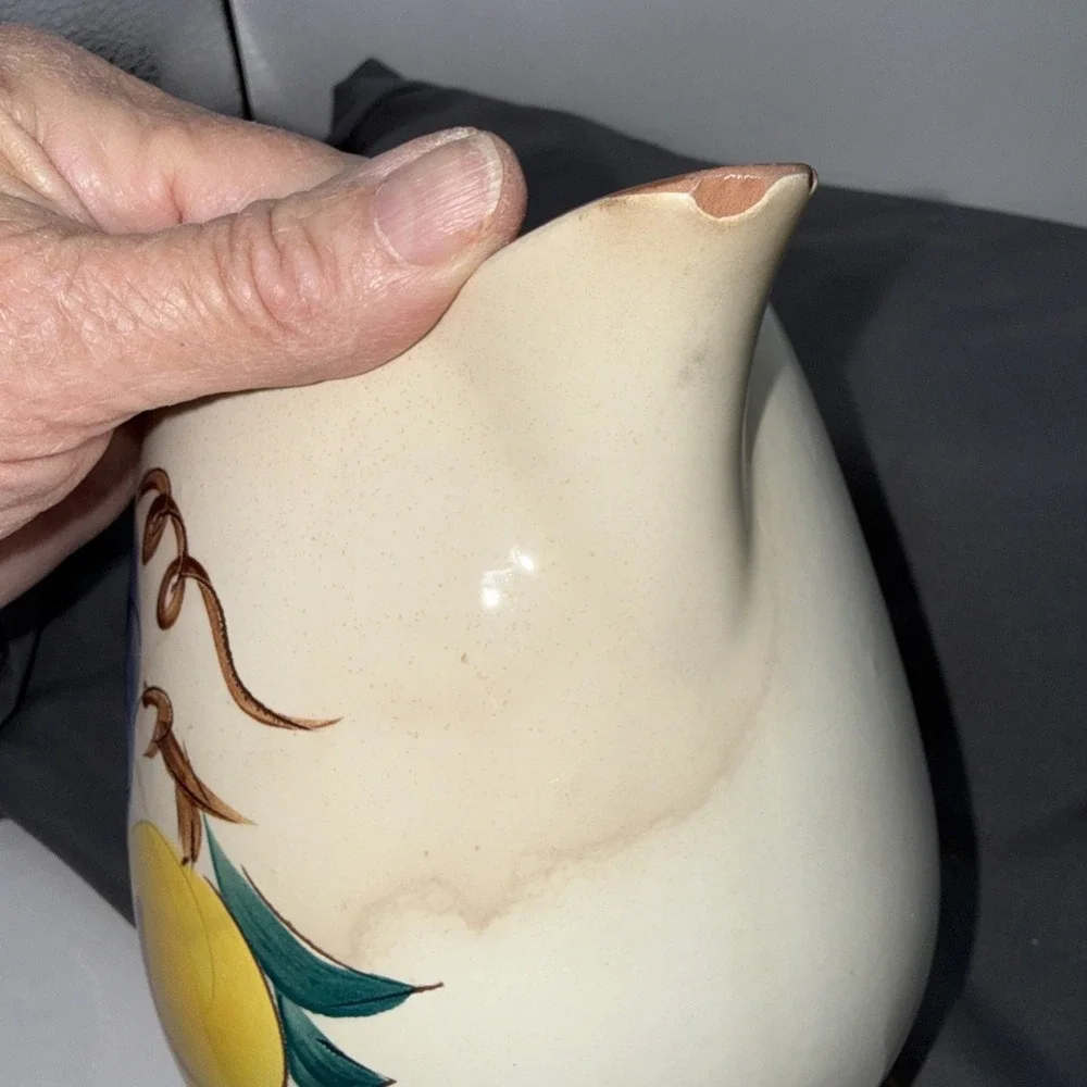 Vintage Stangl Pottery FRUIT Pattern 1QT  Hand Painted MidCentury PITCHER